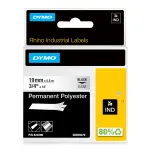 DYMO Rhino Industrial nuolatinės poliesterio etiketės | 19 mm x 5,5 m | Juodas spausdinimas ant skaidraus | Lipnios | Skirtos LabelManager ir Rhino etikečių spausdintuvams