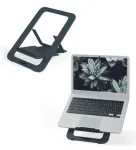 Leitz Ergo Aliuminio itin plok&scaron;čias reguliuojamas ne&scaron;iojamojo kompiuterio stovas, tamsiai pilkas, aliuminis, 25,4 cm (10 col.) &ndash; 43,2 cm (17 col.)