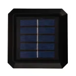Saulės energijos LED stulpo &scaron;viestuvas GreenBlue GB128 WW, 3200K neutrali balta, voko formos gaubtas, 100x100 mm, juodas