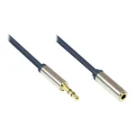 Audio Anschlusskabel High-Quality 3,5mm, Klinkenstecker an Klinkenbuchse Vollmetallgeh&auml;use, dunkelblau, 1,5m, Good Connections (GC-M0052)