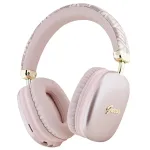 Guess Gcube Metallic Script Logo On-Ear Bluetooth Headphones Pink