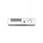 Kindermann 4 lizdų modulio laikiklis su 1x maitinimo ir 1x USB-A 3.0, juodas (7449001231)