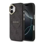 Guess Apple iPhone 17 PU Leather 4G Gold Frame MagSafe Case Black