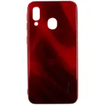 Evelatus Samsung Galaxy A40 Water Ripple Full Color Electroplating Tempered Glass Case Red