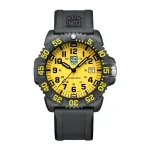 Luminox X2.2055.1 vyri&scaron;kas laikrodis su kvarciniu mechanizmu, 44 mm, juodas anglies pluo&scaron;to korpusas, juoda derva, geltonas ciferblatas