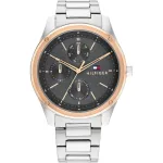 Tommy Hilfiger 1710541 Vyri&scaron;kas analoginis kvarcinis laikrodis 44mm plieninis korpusas rudo odinio dirželio mėlynas ciferblatas