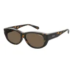 Polaroid PLD9020S086 Unisex Akiniai Havana Square Plastic Frame Brown Polarized Lens