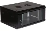 EPRADO-R19-4U/450-BLUE 19 colių 4U sieninis stovo korpusas, mėlynas (RAL 5012), 450 mm gylis, 60 kg apkrova, grūdinto stiklo durys