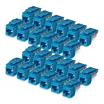 StarTech.com Cat6 Keystone Jack 24-Pack, RJ45 Ethernet Keystone Coupler, UTP Cat6 Wall Jack, 90 Degree 110 Punch Down, Blue