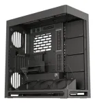 HAVN HS 420 VGPU PC korpusas, Midi-Tower, E-ATX, grūdintas stiklas, PCIe 5.0 keltuvinis kabelis - juodas
