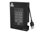 I&scaron;orinis kietasis diskas Apricorn Aegis Padlock Fortress A25-3PL256-500F, 500GB, USB 3.2 Gen 1, AES 256 bitų aparatinė &scaron;ifracija, juodos spalvos | Kur.lt