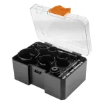 NEO TOOLS 57-923 Karbidiniai gręžtuvų rinkiniai, 11 vnt. (20&ndash;64 mm), su 2 kotais ir dėklu