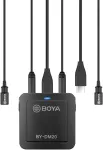 BOYA BY-DM20 dviejų kanalų skaitmeninis kondensatorinis mikrofonas su USB-C, Lightning ir USB-A jungtimis, visakryptis, 25Hz-20kHz, skirtas iOS, Android, Windows, Mac