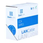 DSIT CAT6 U/UTP 50m ričių kabelis, pilkas CCA, 250 MHz, Gigabit Ethernet, vidaus montavimui, PVC apvalkalas, AWG24, 4 poros