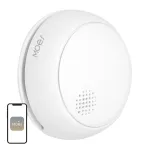 MOES SSD01 ZigBee i&scaron;manusis fotoelektrinis dūmų detektorius su 85dB sirena, Tuya programėlės prane&scaron;imais, maitinamas CR123A baterija, baltas