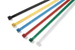 HellermannTyton LR55R-HS-BK-D1 juodas termi&scaron;kai stabilizuotas kabelių rai&scaron;tis, 200 mm x 4,6 mm, 100 vnt. paketas 131-55000
