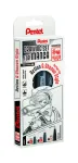 Pentel Manga Action plonų flomasterių rinkinys, juodas, 3 vnt. (0,05/0,2/0,8 mm) dėkle MNG3PCS-AC