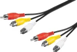 Wentronic AVK 354-300 3,0 m 3x RCA ki&scaron;tukas - 3x RCA ki&scaron;tukas AV kabelis - juodas 50382