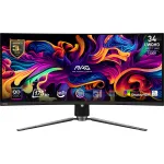 Monitorius MSI MAG 341CQP QD-OLED 34 colių UltraWide QHD 3440&times;1440, 21:9, 0,03 ms, USB &scaron;akotuvas, VESA, auk&scaron;čio reguliavimas