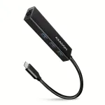 USB-C stotelė Axagon HMC-GL3A 3x USB-A Gbit-LAN juoda