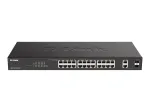 D-Link DGS-1100-26MPV2/E valdomas L2 Gigabit Ethernet komutatorius su PoE, 24 prievadai, juodas