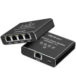 Ethernet mini jungiklis QOLTEC 52293 1x4 RJ45, 1 įėjimas 4 i&scaron;ėjimai, nevaldomas tinklo skirstytuvas