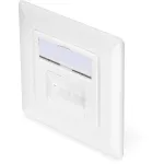 Digitus DN-9007-1 CAT 6A Class EA tinklo lizdas, 2x RJ45, ekranuotas, įleidžiamas, baltas