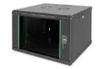 Profesionalus sieninis IT spintos korpusas Unique serija - 600x600 mm (PxG), juodas, 7 auk&scaron;tiniai vienetai