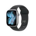 APPLE Watch Series 11 GPS + Cellular 42mm Space Grey Aliuminio Dėklas Su Juodu Sportiniu Dirželiu M/L