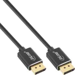 InLine DisplayPort 1.4 laidas Slim, 8K4K, juodas, paauksuoti kontaktai, 3m