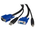 StarTech.com 6 pėdų 2-in-1 USB KVM laidas, 1,8 m, VGA, juodas, USB A + VGA, USB B + VGA