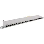 InLine Patch Panel 19 inch Cat.6A 24 prievadai 0.5U &scaron;viesiai pilka RAL7035