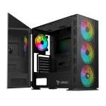 SAVIO Raptor X1 ARGB Glass/Mesh Black kompiuterio korpusas