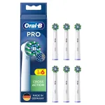 Oral-B CrossAction &scaron;epetėlių antgaliai, 6 vnt., Balti