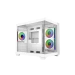 Cooler Master Elite 481 WOOD White, mATX, priekinis skydelis, 70&deg; pilno vaizdo grūdintas stiklas