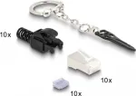 DeLOCK RJ45 modulinis ki&scaron;tukas Cat.6A užrakinamas 10 vnt. rinkinys Juoda Metalinė