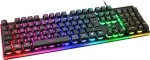 Deltaco Gaming GAM-021-RGB-DE Laidinė USB žaidimų klaviatūra ergonomi&scaron;ka, ap&scaron;viesta voki&scaron;kas i&scaron;dėstymas QWERTZ juoda