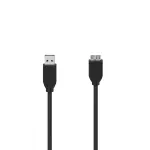 Hama 00300064 USB 3.2 Gen 1 laidas, Micro-USB B &ndash; USB A, 0,75 m, juodas