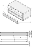 SCHROFF PART. FRONT PANEL 1U 84HP - Priekinis skydelis stelažui