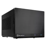 SilverStone SUGO 13 - stalinis kompiuterio korpusas - Mini-DTX - be maitinimo &scaron;altinio (AT/PS/2) - juodas - USB/Garsas (SST-SG13B-Q)