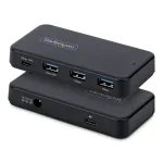 StarTech.com 4 prievadų USB-C ir USB-A &scaron;akotuvas, 5Gbps, su maitinimu, 2-in-1 USB-C ir USB-A pagrindiniu kabeliu, 1x USB-C ir 3x USB-A (1x BC 1.2), 36W maitinimo adapteris