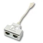 EFB Elektronik K5123.015 T-Adapter, Cat.5e 10/100BaseT/ISDN, RJ45 į 2x RJ45, 0,15 m, sidabrinis/baltas