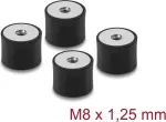 Delock Vibracijos slopintuvas M8 x 1,25 mm D 30 x A 20 mm su 2x vidiniu sriegiu, 4 vnt., juodas (60827)