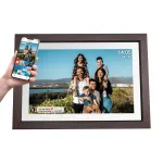 Denver PFF-1040DW DARK WOOD skaitmeninis nuotraukų rėmelis 10,1 colio IPS jutiklinis ekranas medinis rėmelis FRAMEO