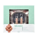 Beaba First Meals 3-in-1 dovanų rinkinys (lėk&scaron;tė, stalo įrankių rinkinys, seilinukas) Savannah Bloom