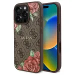 Guess GUHMP16LP4ROPEMCW iPhone 16 Pro Hardcase 4G Flowers Print MagSafe Brown