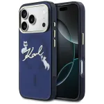 Karl Lagerfeld IML Choupettes KarlScript Logo MagSafe Case, iPhone 17 Pro, Blue