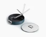 Joseph Joseph Space Fold Handle Ceramic Non-Stick 28cm Blue Saute Pan su dangčiu