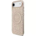 Guess Apple iPhone 17 Air Silicone Case with MagSafe Flowers Allover with Pearl Strap Pink