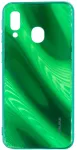 Evelatus Samsung Galaxy A40 Water Ripple Full Color Electroplating Tempered Glass Case Green